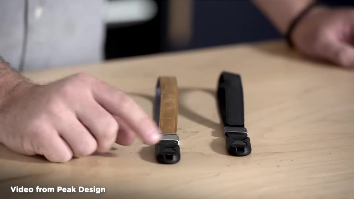 Pierre holding Peak Design wrist strap up to camera