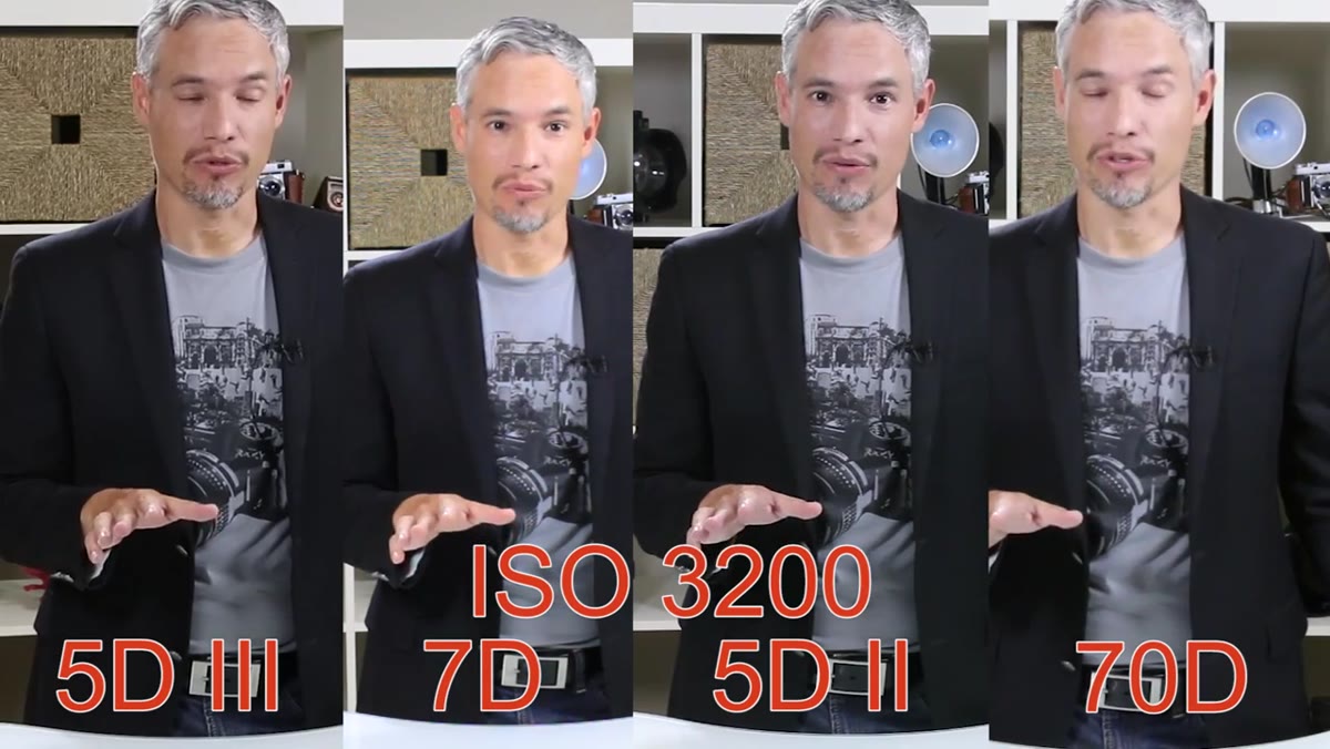 ISO 3200 test footage showing visible grain in shadows