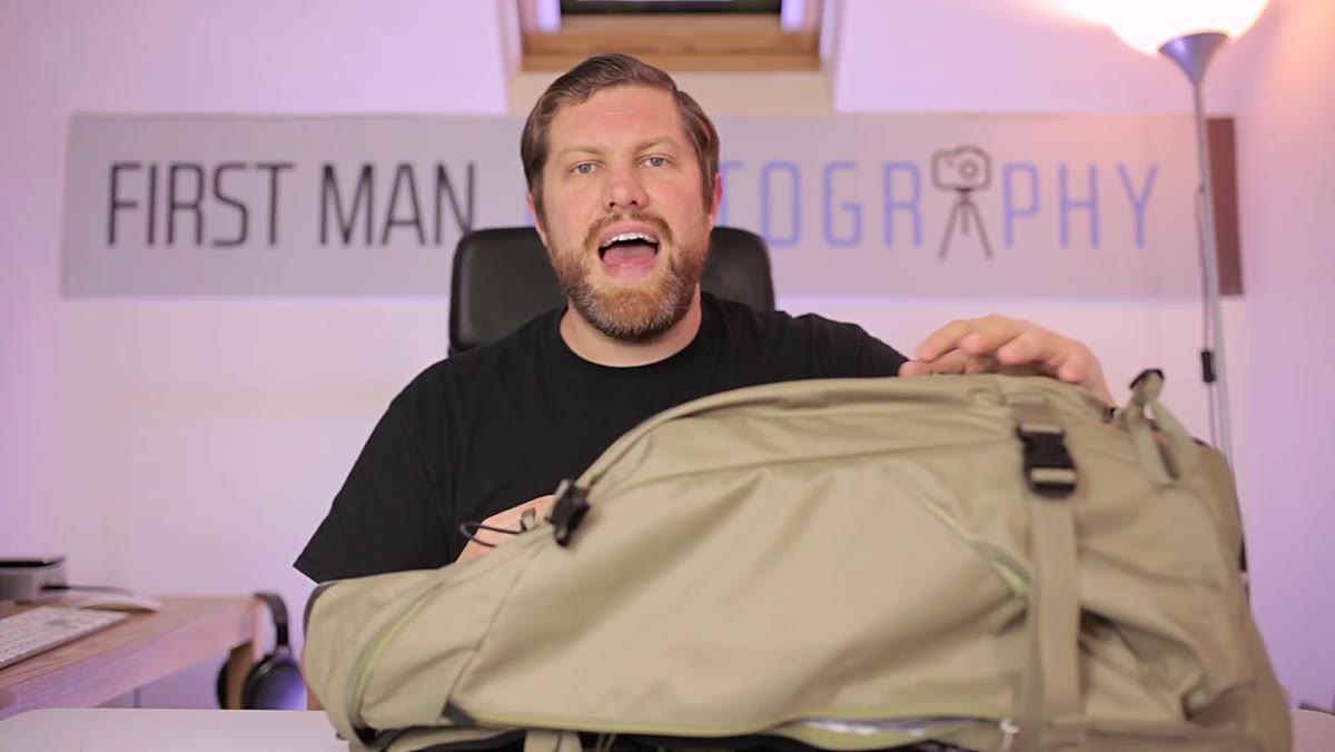 Adam explaining why most hiking bags fail photographers