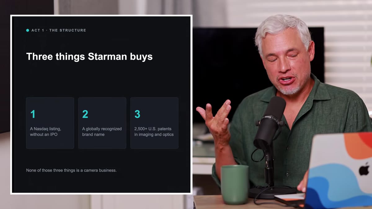 Tony listing the three assets Starman gains from the deal