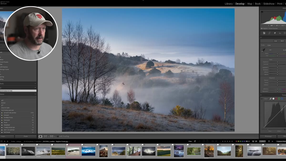 Woodland mist photo with unclear central focus area highlighted