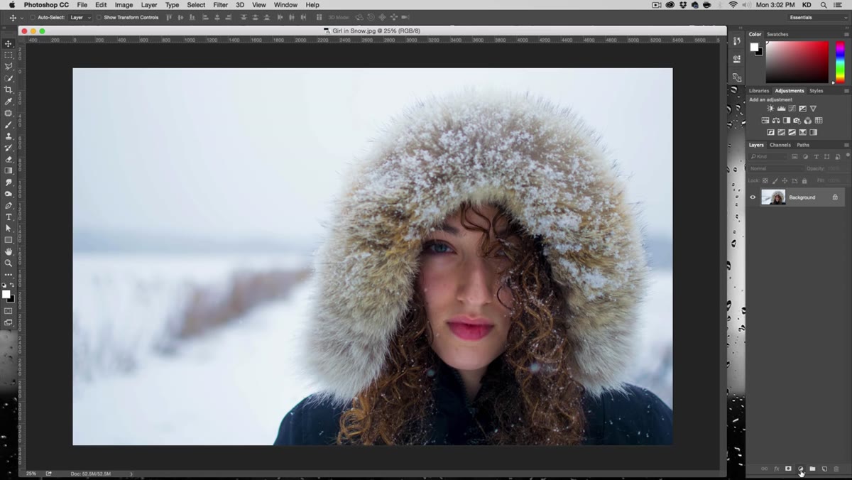 Curves adjustment layer darkening a high-key portrait
