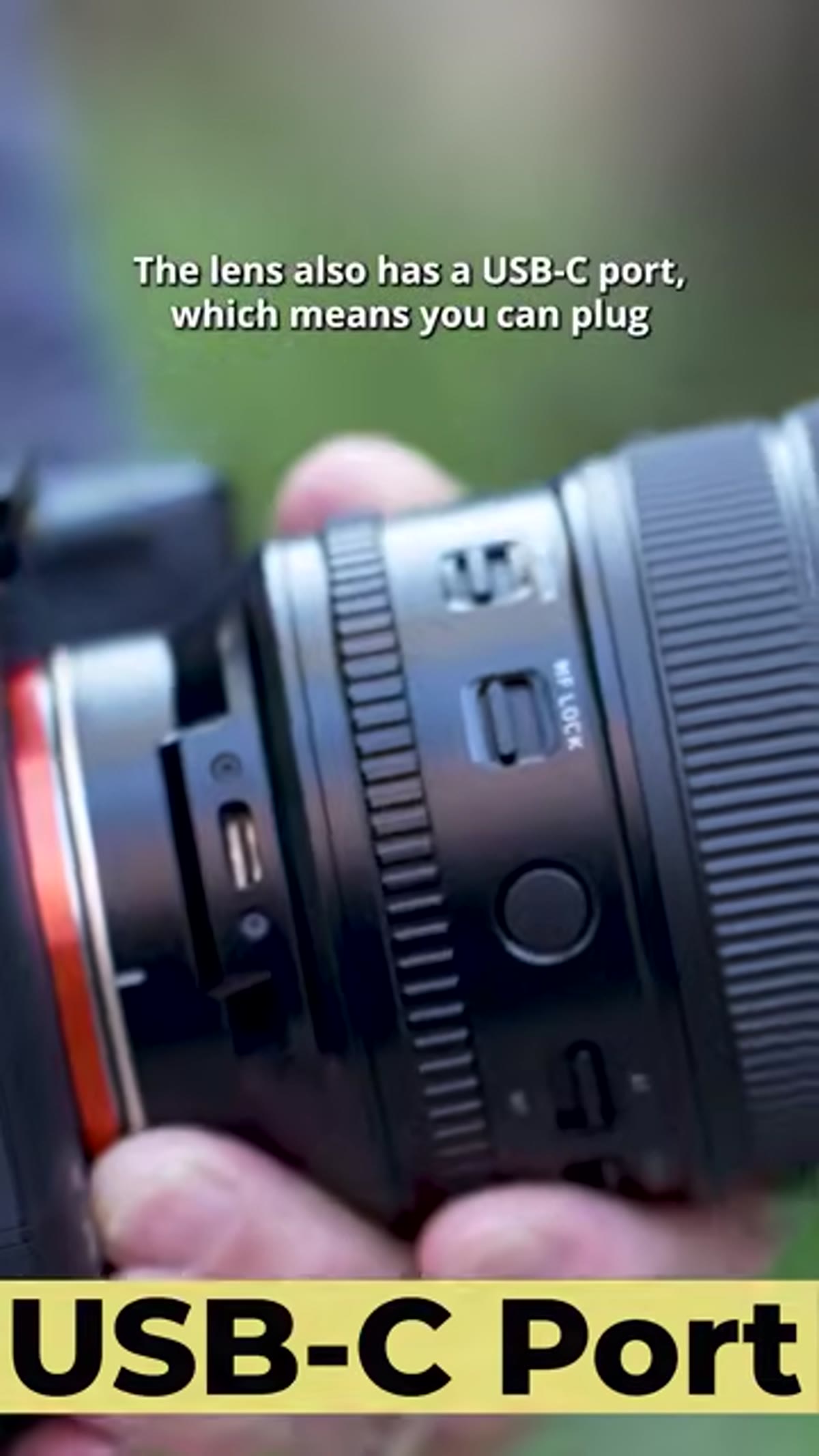 USB-C port location on Tamron 12-20mm lens barrel