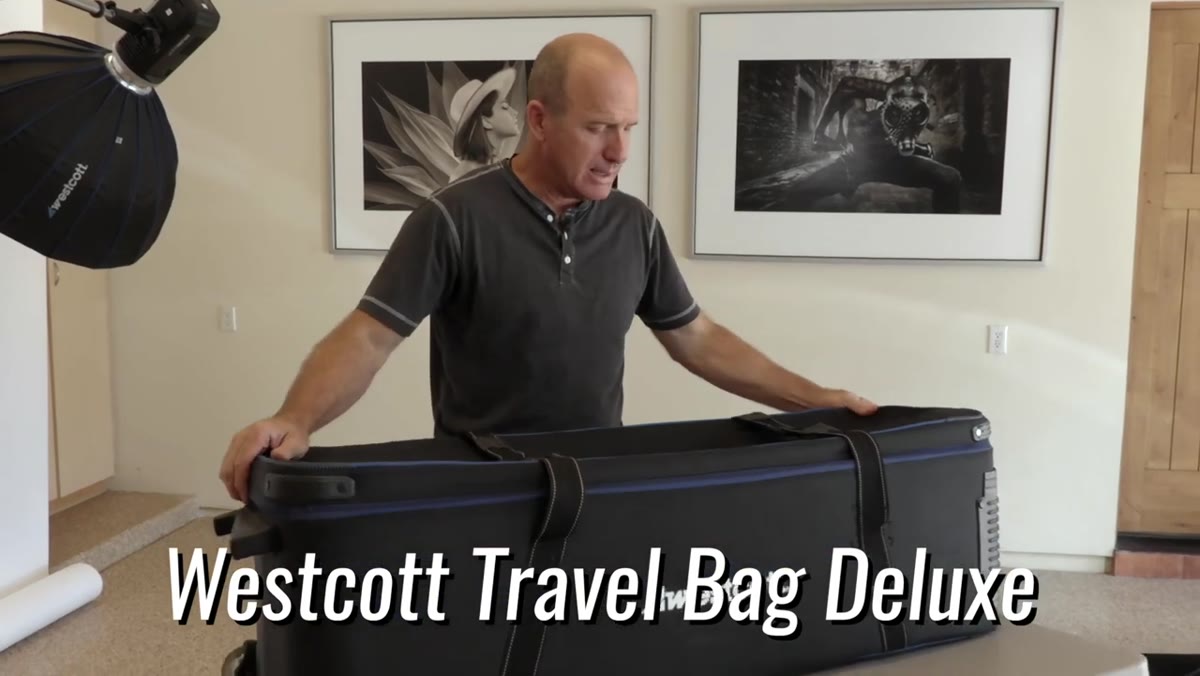 Large Westcott photography case sitting beside Joel Grimes