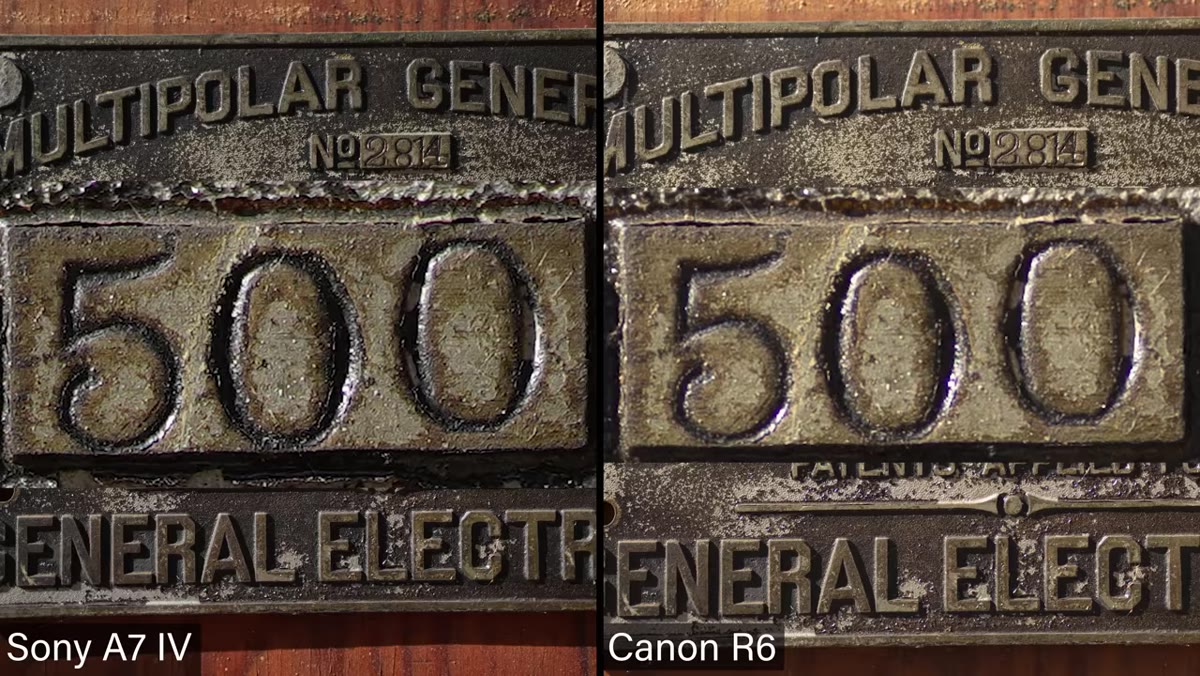 Side by side color rendering Sony neutral Canon warmer