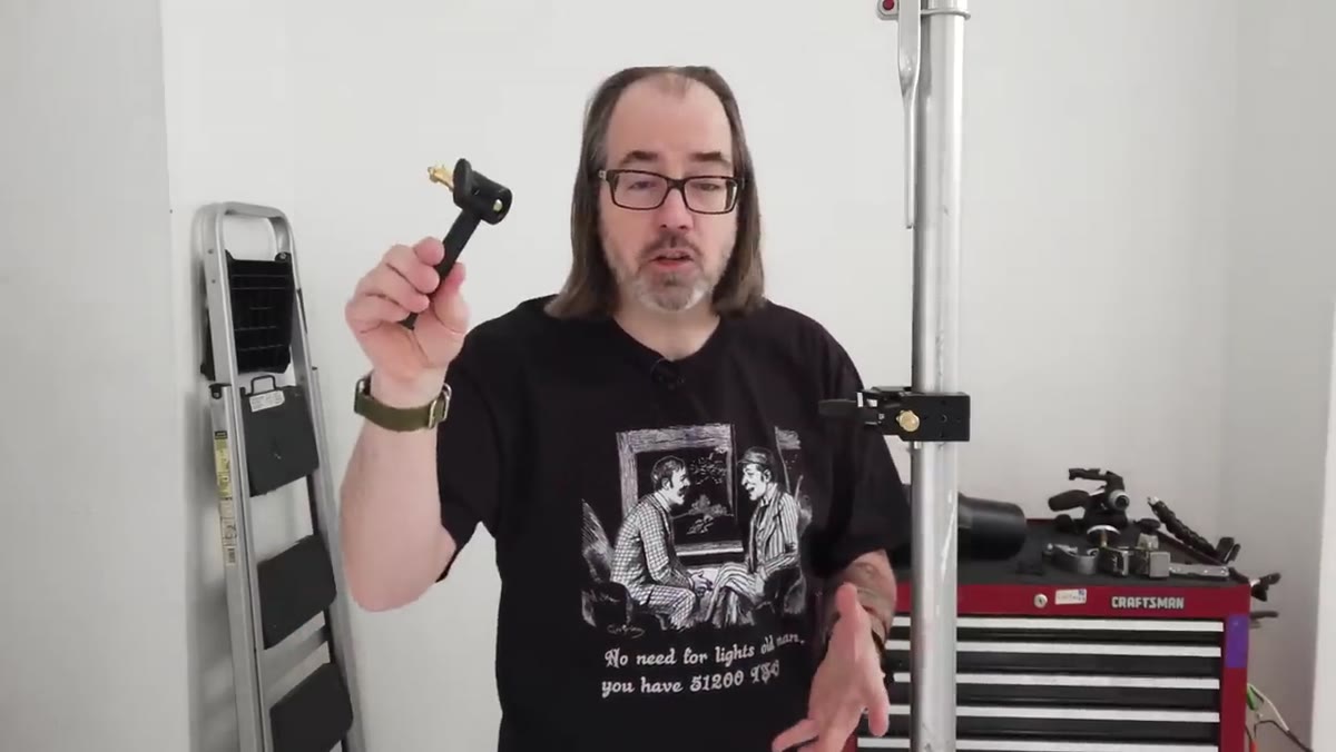 Extension arm attached to super clamp showing right-angle positioning