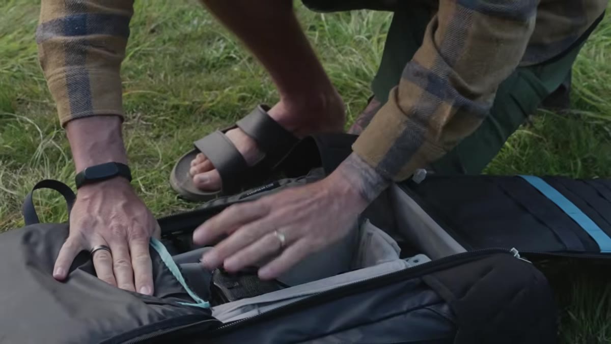 Full kit laid out showing body, three lenses, bag