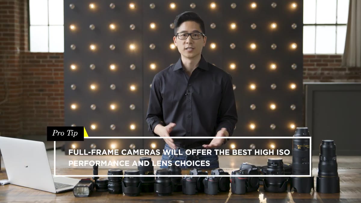 Todd explaining full-frame sensor advantages for low light