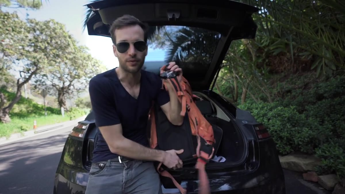 F-stop camera backpack shown from outside on location