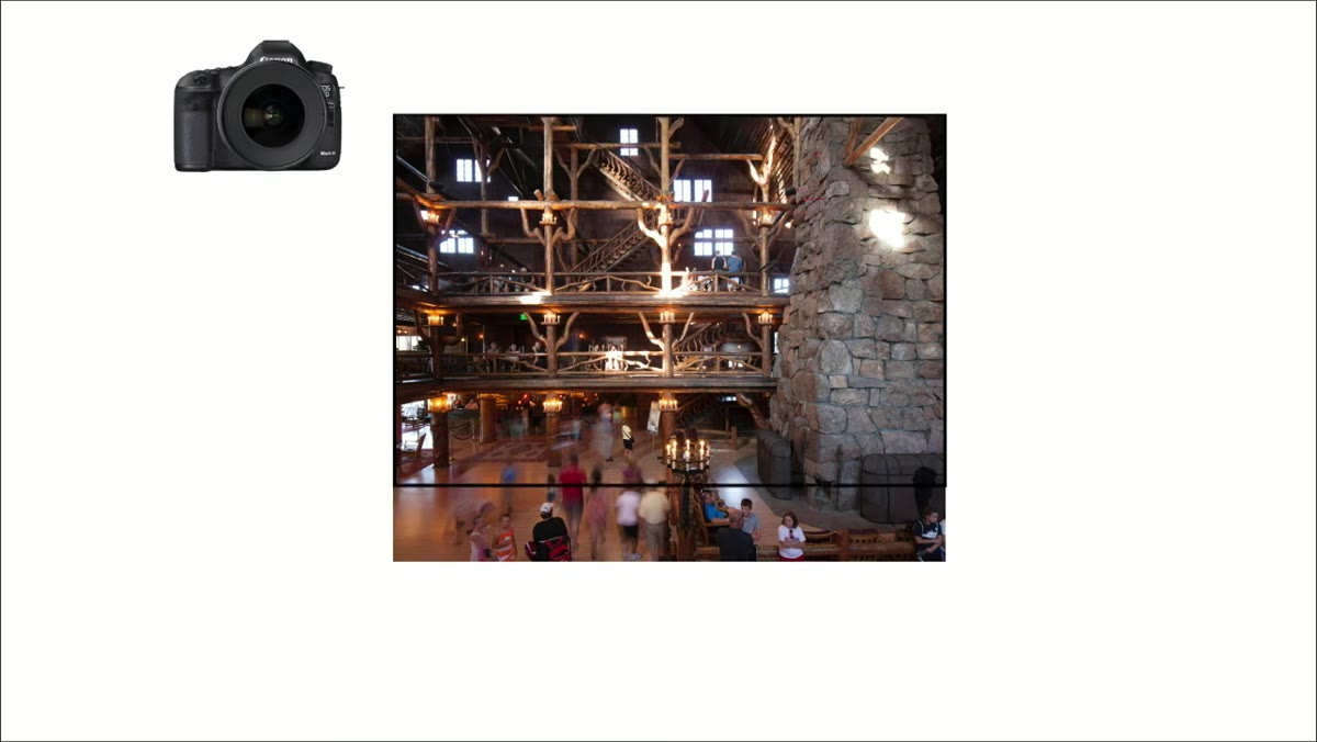 Interior of lodge showing shift applied to architectural space