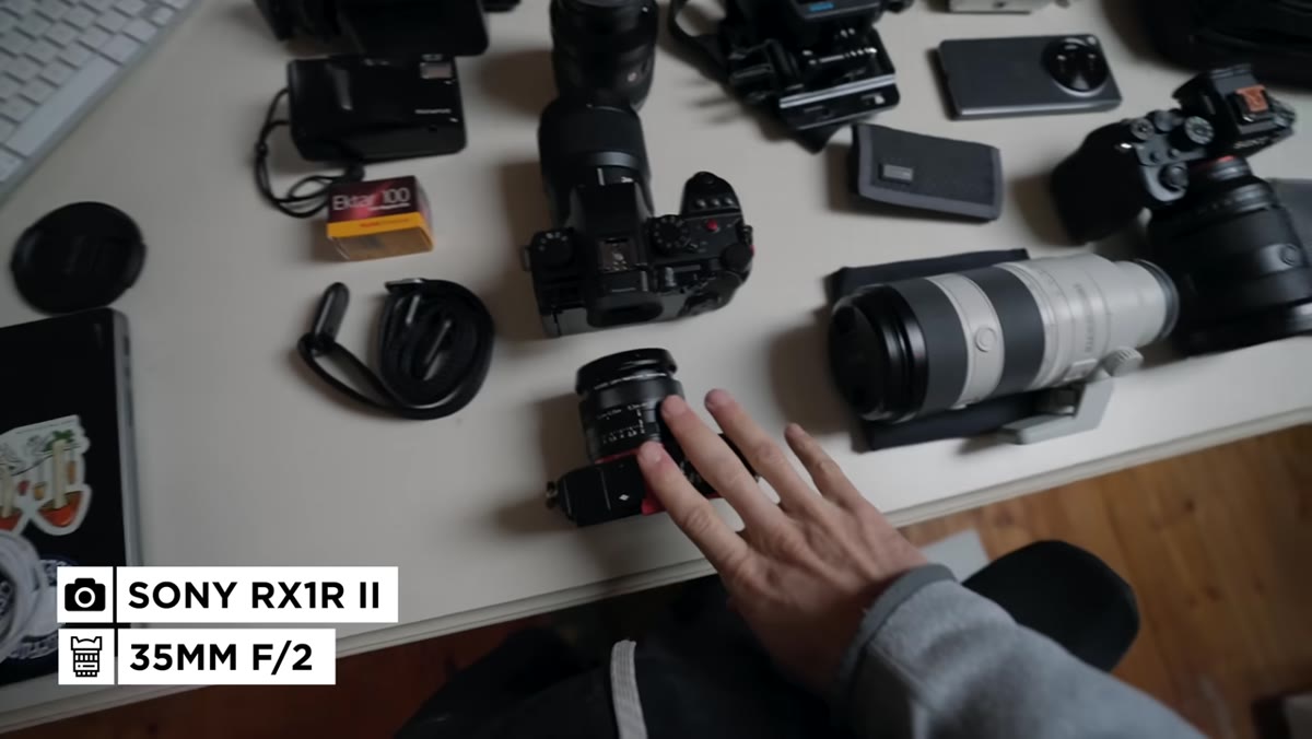 Sony RX1R II compact camera held up separately