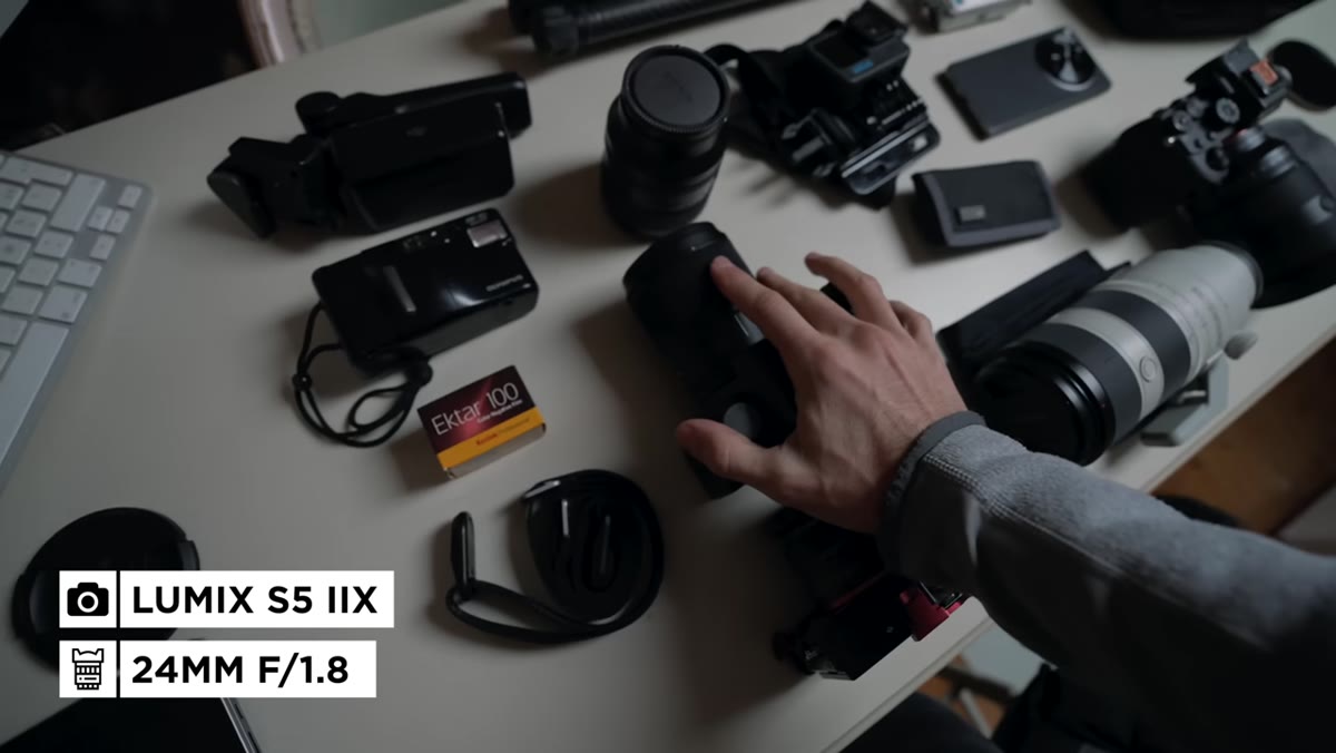 Lumix S5 II with wide angle lens set aside