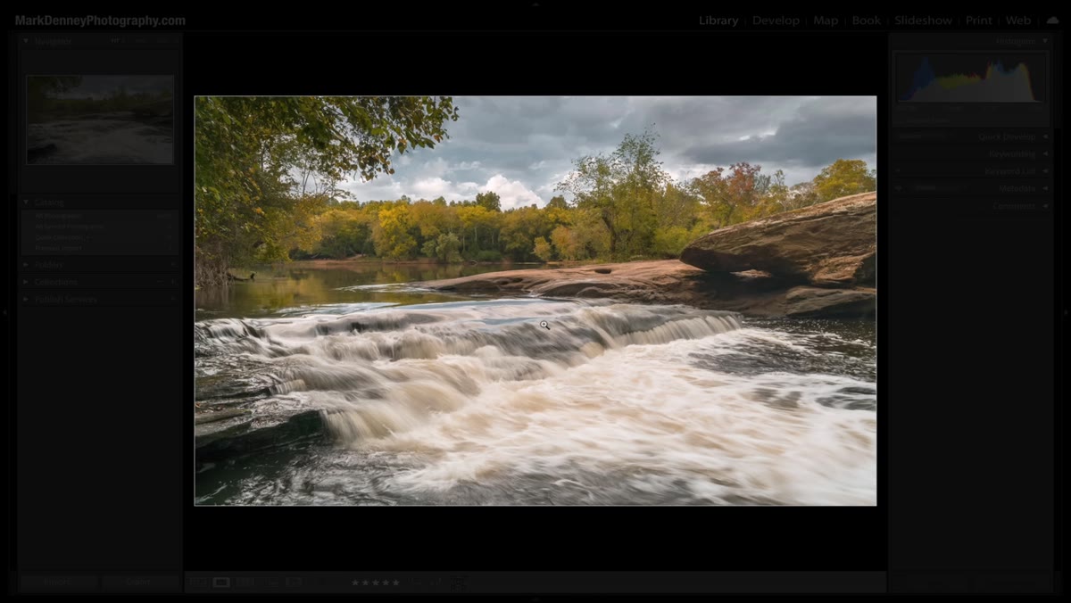 Photographer backed against riverbank with no room to recompose