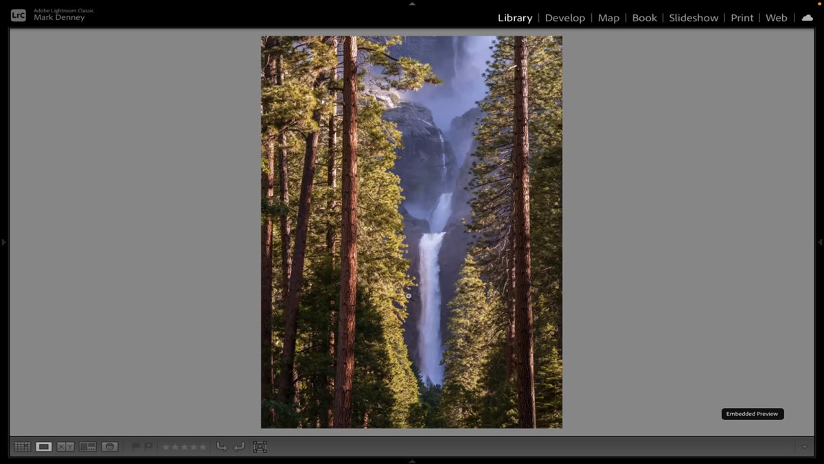 Yosemite waterfall, wide vs telephoto pulling trees and falls together